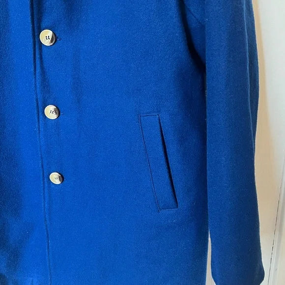 American Apparel Blue Wool Coat - Picture 6 of 11